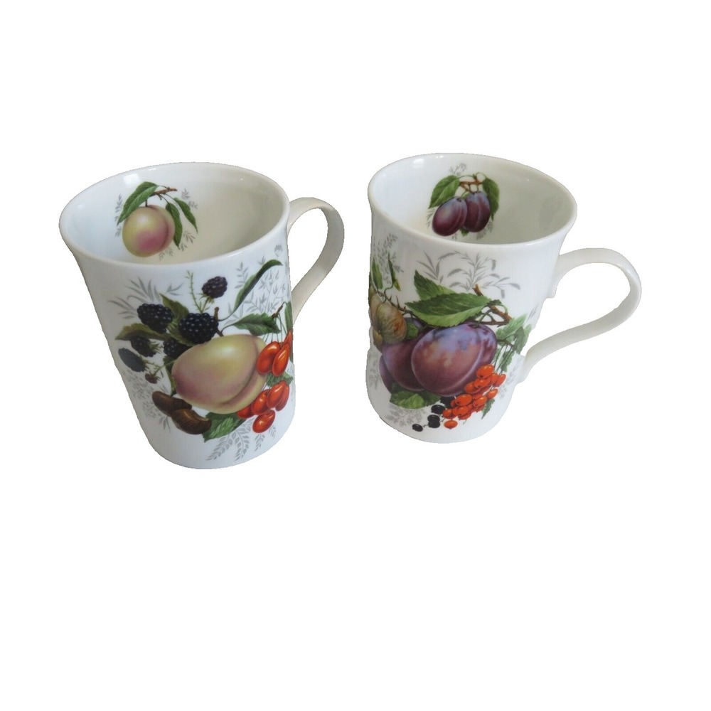 Crown Trent Fine Bone China England‎ Fruit 12oz Coffee Tea Mug Cup